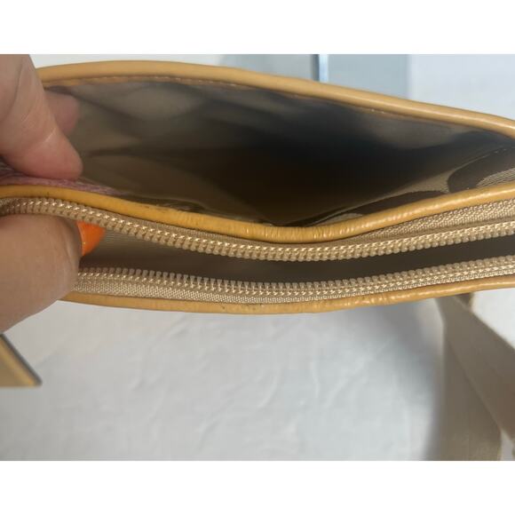 Coach Pink and Tan Patchwork Signature Jacquard Crossbody Strap Bag - Picture 5 of 11